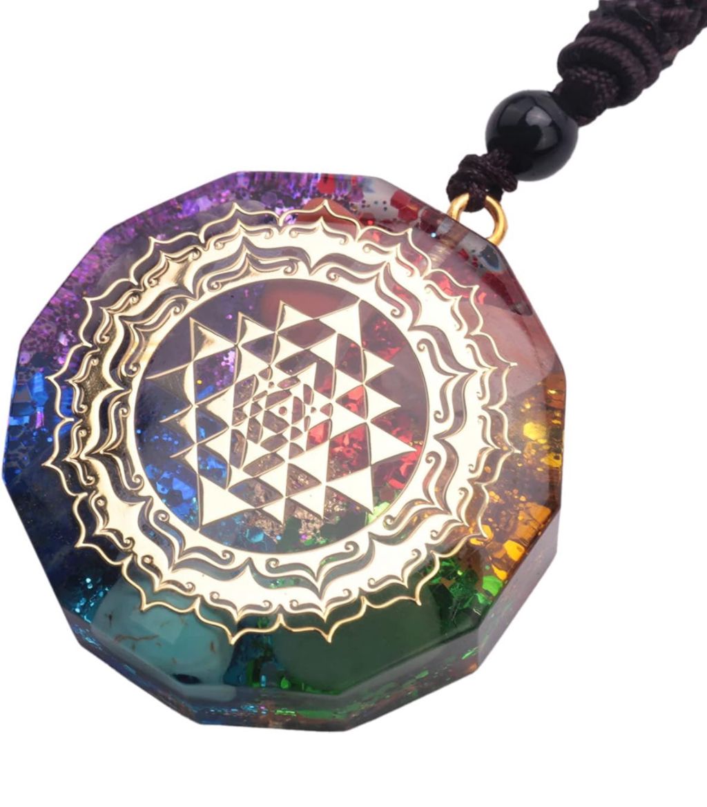 Orgonit Schutzamulett Shri Yantra mehrfarbig